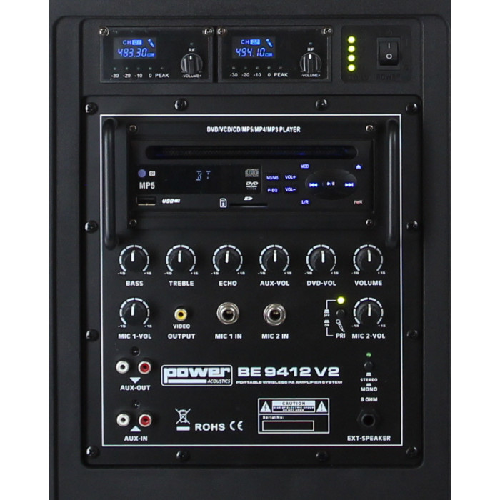 Sono Portable Lecteur CD MP3/SD/USB/DIVX/Bluetooth + 2 Micros Main UHF