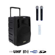 Sono Portable MP3/SD/USB/Bluetooth + 2 Micros Main UHF