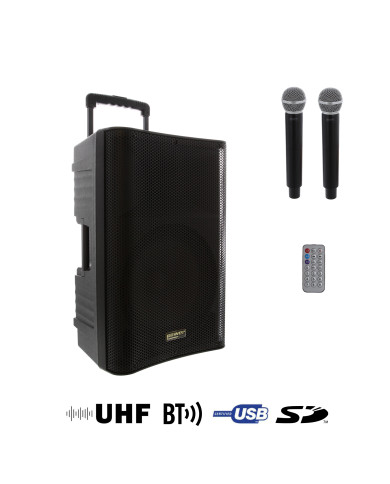 Haut-parleur actif Bluetooth/USB/MP3 12V Noir