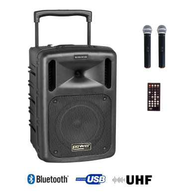 Sono Portable CD MP3 + USB + Bluetooth + DIVX + 2 Micros Main UHF