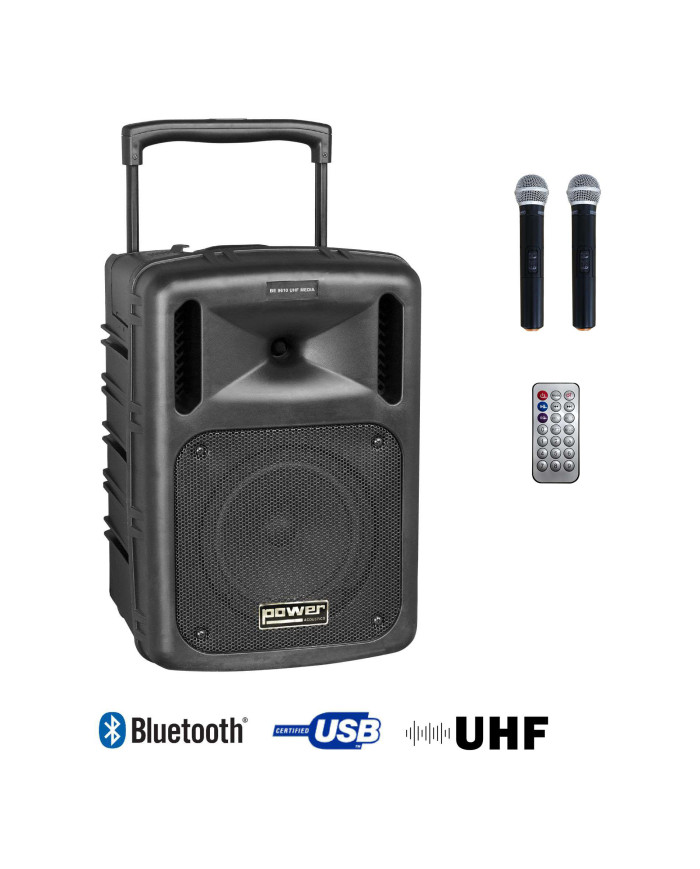 BE 9610 UHF MEDIA - Sono Portable MP3+USB+2 Micros main UHF