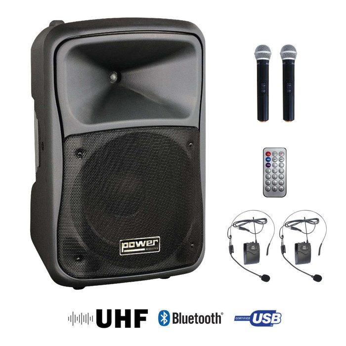 Sono Portable MP3+USB+2 Micros main UHF+2 Serres-tête
