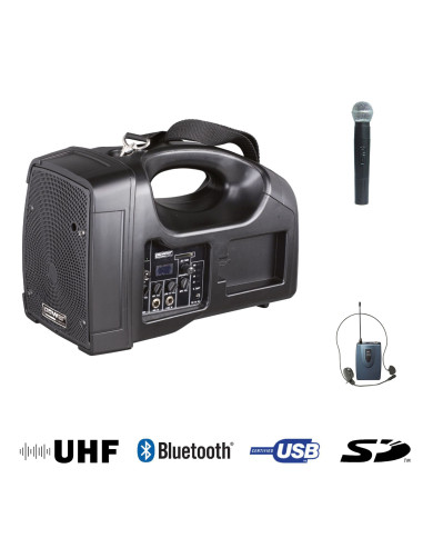 Sono Portable + USB + 1 Micros Main + 1 Body Pack Serre-Tête UHF