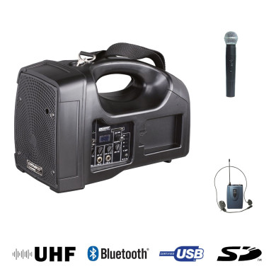 Sono Portable + USB + 1 Micros Main + 1 Body Pack Serre-Tête UHF