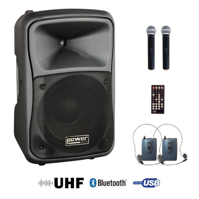 Sono Portable 200W + 100W + 2 Micros + Serre-tête + DVD + USB