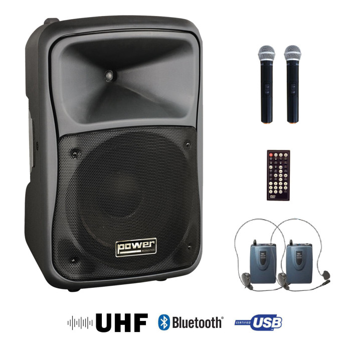Sono Portable 200W + 100W + 2 Micros + Serre-tête + DVD + USB