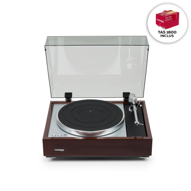Platine Vinyle Entrainement Par Courroie + Cellule - Finition Noyer