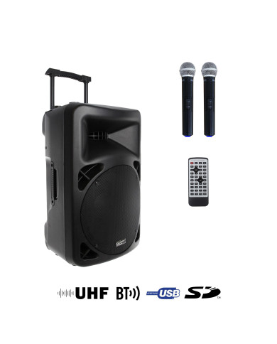 Portable Lecteur SD/USB/Bluetooth + 2 Micros Main UHF