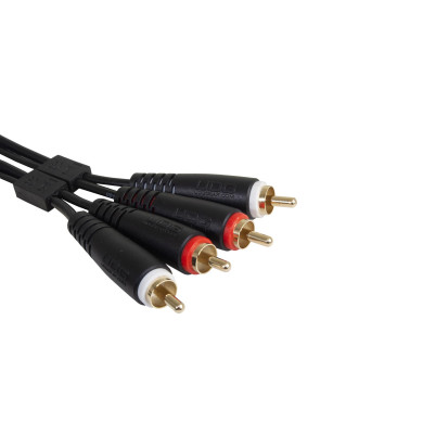 Cable UDG RCA-RCA Noir Droit 1.5m