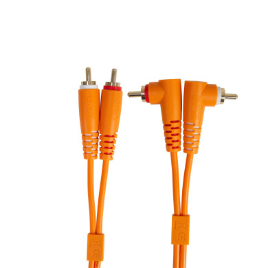 Cable UDG RCA Droit - RCA Coudé Orange 3m