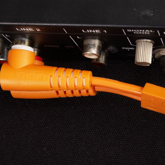 Cable UDG RCA Droit - RCA Coudé Orange 3m