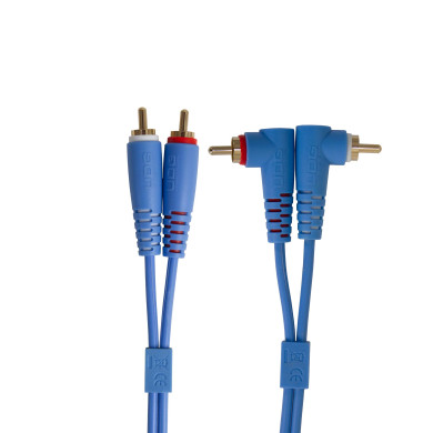 Cable UDG RCA Droit - RCA Coudé Bleu 3m