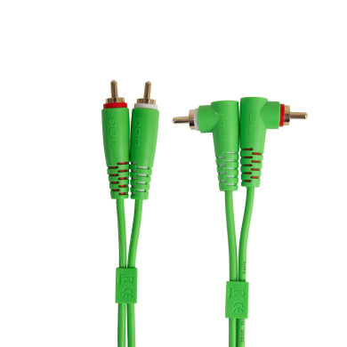 Cable UDG RCA Droit - RCA Coudé Vert 3m