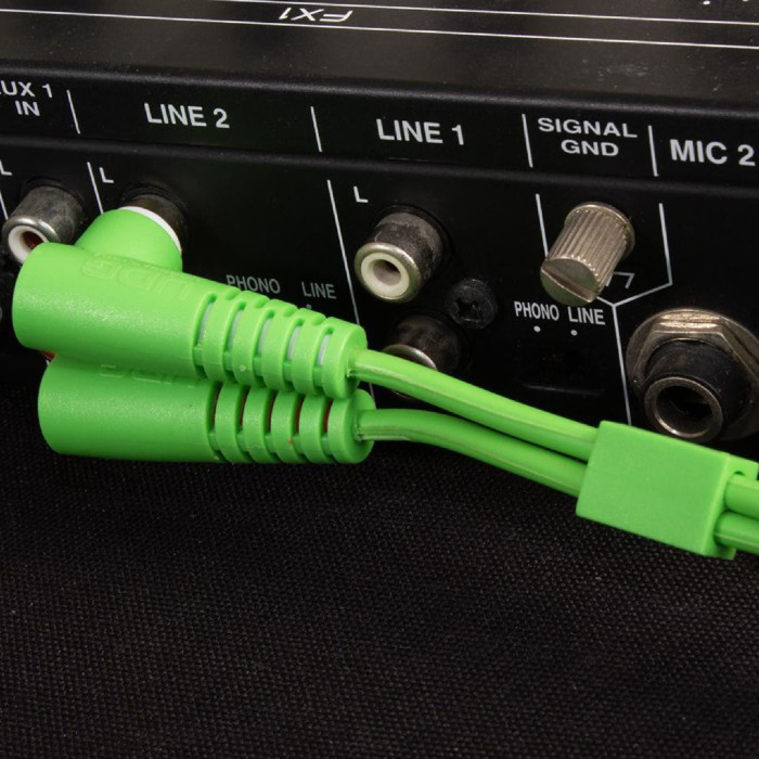 Cable UDG RCA Droit - RCA Coudé Vert 3m