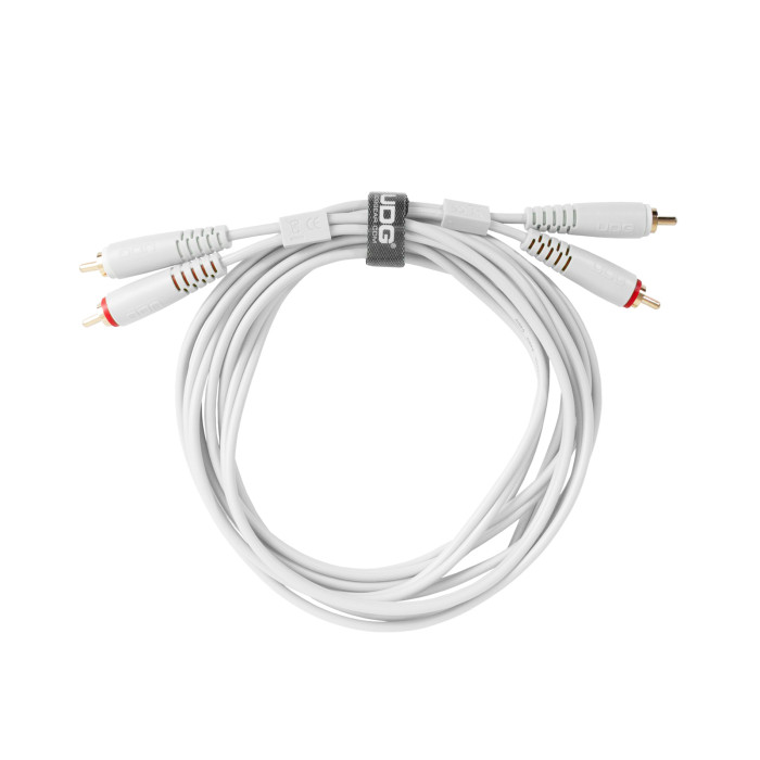 Cable UDG RCA-RCA Blanc Droit 1.5m