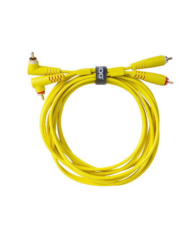 Cable UDG RCA Droit - RCA Coudé Jaune 3m