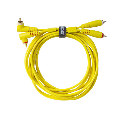 Cable UDG RCA Droit - RCA Coudé Jaune 3m