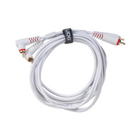 Cable UDG RCA Droit - RCA Coudé Blanc 3m