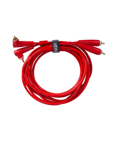 Cable UDG RCA Droit - RCA Coudé Rouge 3m
