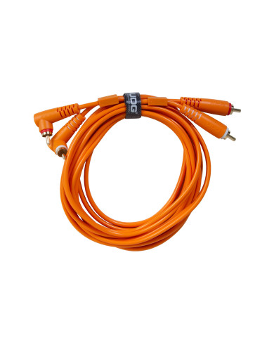 Cable UDG RCA Droit - RCA Coudé Orange 3m