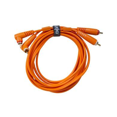 Cable UDG RCA Droit - RCA Coudé Orange 3m