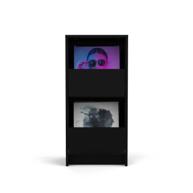 Meuble Rangement Vinyle Finition Noire