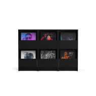 Meuble Rangement Vinyle Finition Noire