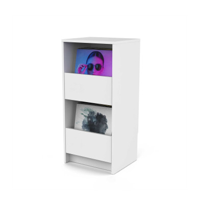 Meuble Rangement Vinyle Finition Blanche
