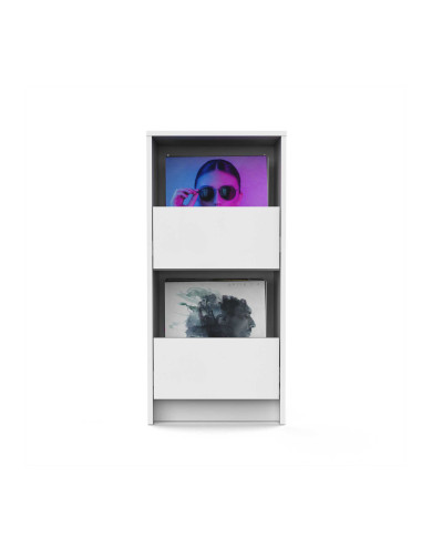 Meuble Rangement Vinyle Finition Blanche