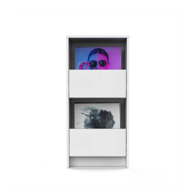 Meuble Rangement Vinyle Finition Blanche
