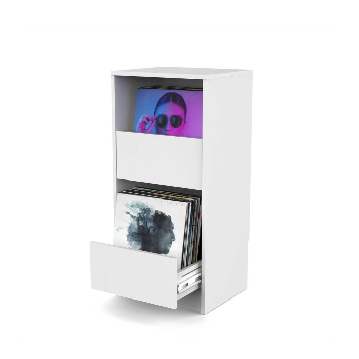 Meuble Rangement Vinyle Finition Blanche