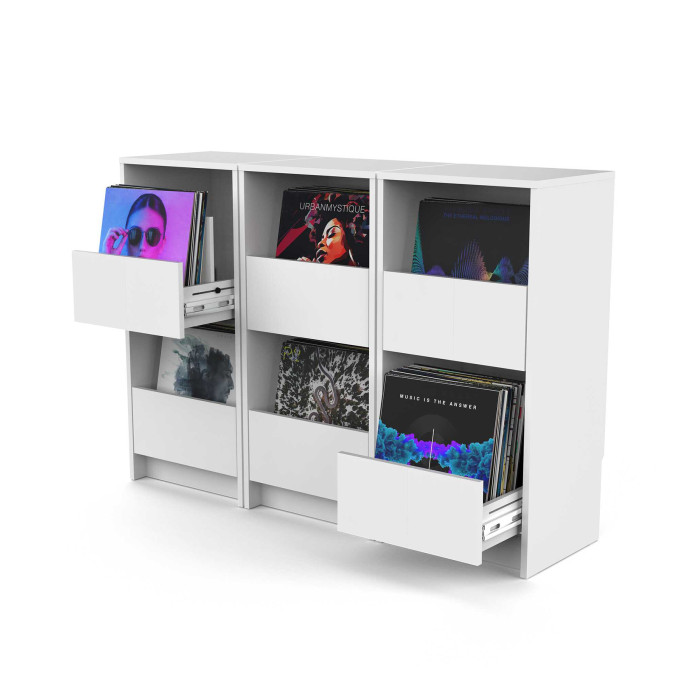 Meuble Rangement Vinyle Finition Blanche
