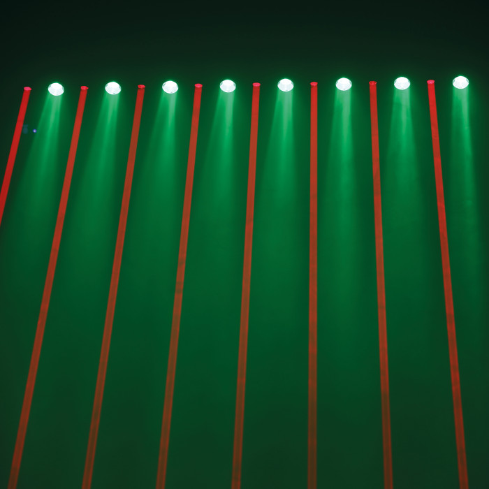 Barre 8 Lasers Rouge + 8 Leds
