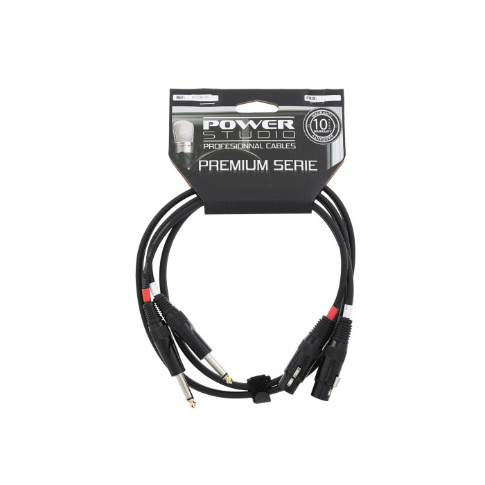 Câble 3m - 2 JACK MONO - 2 XLR 3 PIN Femelle