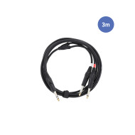 Câble 3m - JACK MONO Mâle - 2 JACK STEREO Mâle Mono