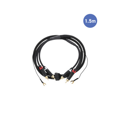 Câble Platine Vinyles 1,5m - 2 RCA Mâle - 2 RCA Mâle + 1 MASSE