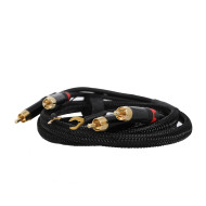 Câble Platine Vinyles 1,5m - 2 RCA Mâle - 2 RCA Mâle + 1 MASSE