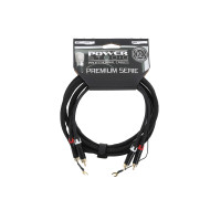 Câble Platine Vinyles 2,5m - 2 RCA Mâle - 2 RCA Mâle + 1 MASSE