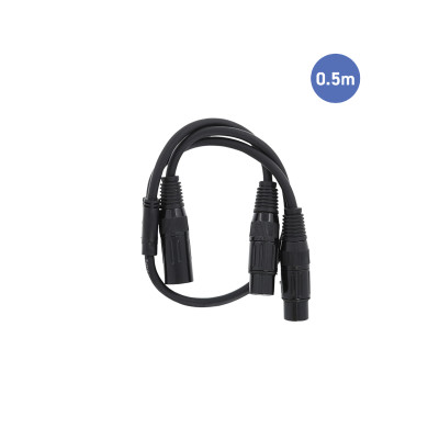 Câble 0,5m - XLR 3 PIN Mâle - 2 XLR 3 PIN Femelle
