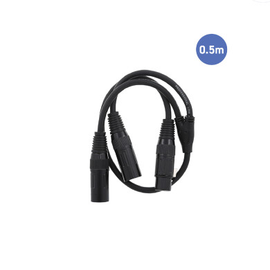 Câble 0,5m - XLR 3 PIN Femelle - 2 XLR 3 PIN Mâle