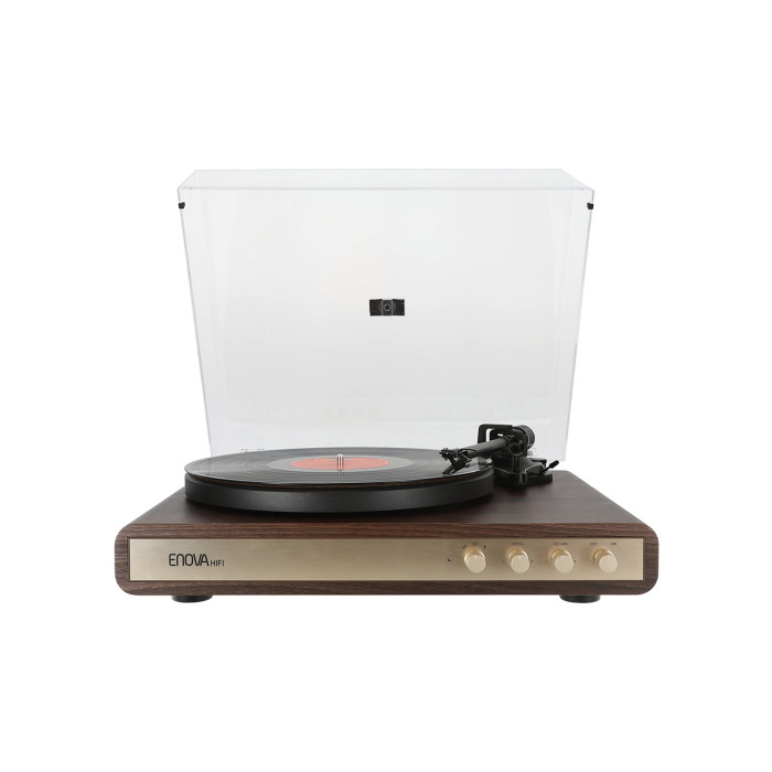 Platine Vintage Hifi + Enceintes - Finition Bois Foncé