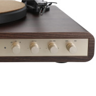 Platine Vintage Hifi + Enceintes - Finition Bois Foncé