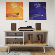 Platine Vintage Hifi + Enceintes - Finition Bois Foncé