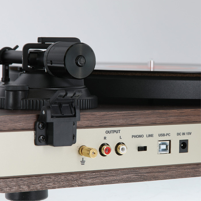 Platine Vintage Hifi + Enceintes - Finition Bois Foncé