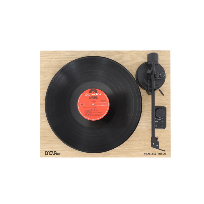 Platine Vinyle Hifi à Courroie USB/Récepteur Bluetooth + Enceintes Passives en Finition Hêtre
