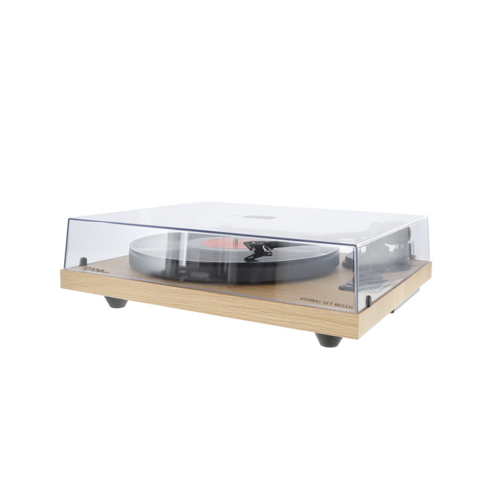Platine Vinyle Hifi à Courroie USB/Récepteur Bluetooth + Enceintes Passives en Finition Hêtre