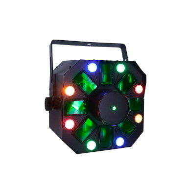 Jeux de lumière 4-en-1 : Flower Multi-faisceaux,Wash, Strobe, Laser multipoints Rouge et Vert