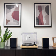 Platine Vinyle Hifi à Courroie USB/Récepteur Bluetooth + Enceintes Passives en Finition Hêtre