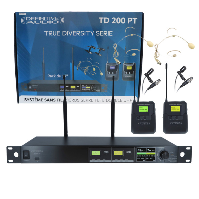 Double Micro Serre Tête UHF  - True Diversity Serie