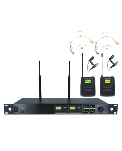 Double Micro Serre Tête UHF  - True Diversity Serie